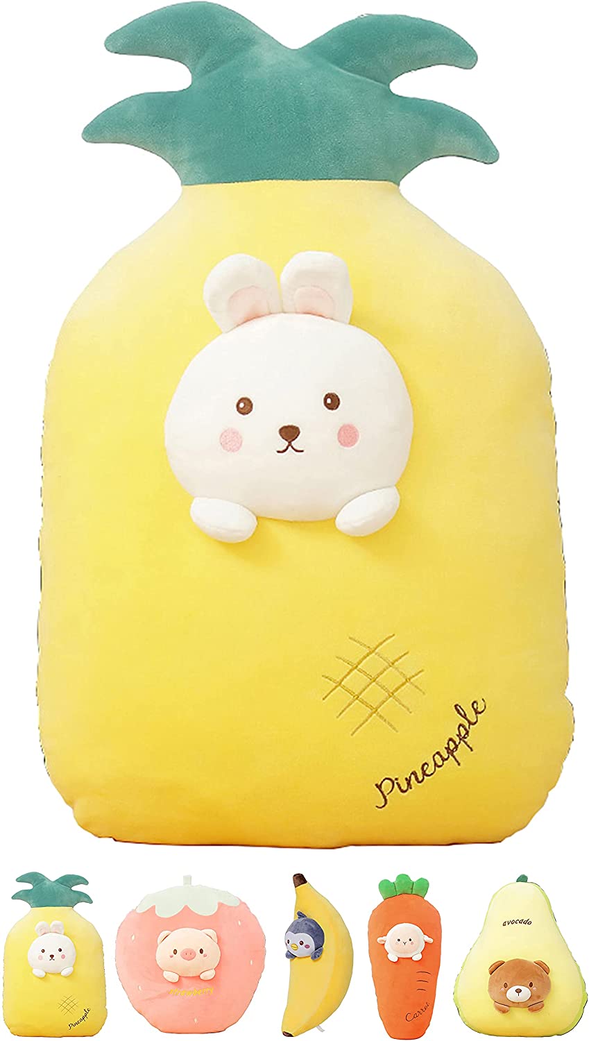 21 Inch Soft Pineapple-Rabbit Plush Hugging Pillow Cute Stuffed Animal Plushies Toy Kids Stuffed Animals Plush Toys for Birthday, Valentine, Christmas or Daily