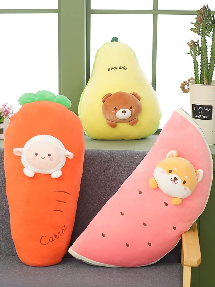 Soft Carrot Bunny Plush Hugging Pillow Cute Stuffed Animal Plushies Toy Kids Stuffed Animals Plush Toys for Birthday, Valentine, Christmas