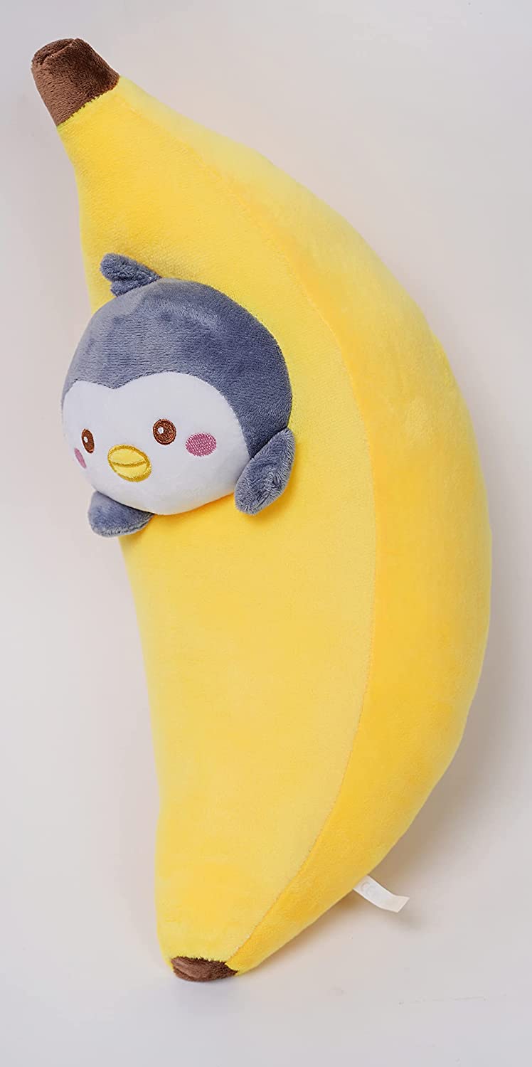 21 Inch Soft Banana Peiguin Plush Hugging Pillow Cute Stuffed Animal Plushies Toy Kids Stuffed Animals Plush Toys for Birthday, Valentine, Christmas or Daily