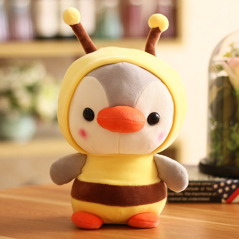 Penguin-Bee Stuffed Animal, Penguin Wearing Bee Costume,Plushies Penguin Dressed as Cute Honeybee Funny Plush Toys for Kids Stuffed Animals Gift for Lover 10 Inch