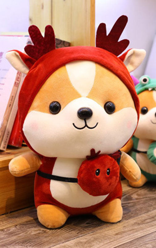 CASAGOOD Squirrel Stuffed Animal in Christmas Deer Costume, Adorable Plushies Chipmuck Wearing Red Deer Outfit, Plush Toys Chipmuck as Great Gift for Kids. Stuffed Animals for Daily 10 Inch