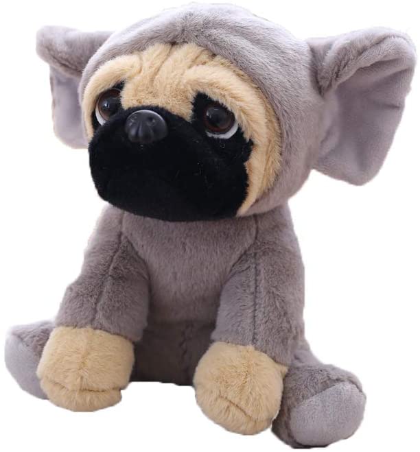Cute Pug Stuffed Animal Cosplay as Gray Elephant Plush Toys Soft Pug Dog Toy in Elephant Costume, Great Plushies Toys Stuffed Animals for Kids ,10 Inch