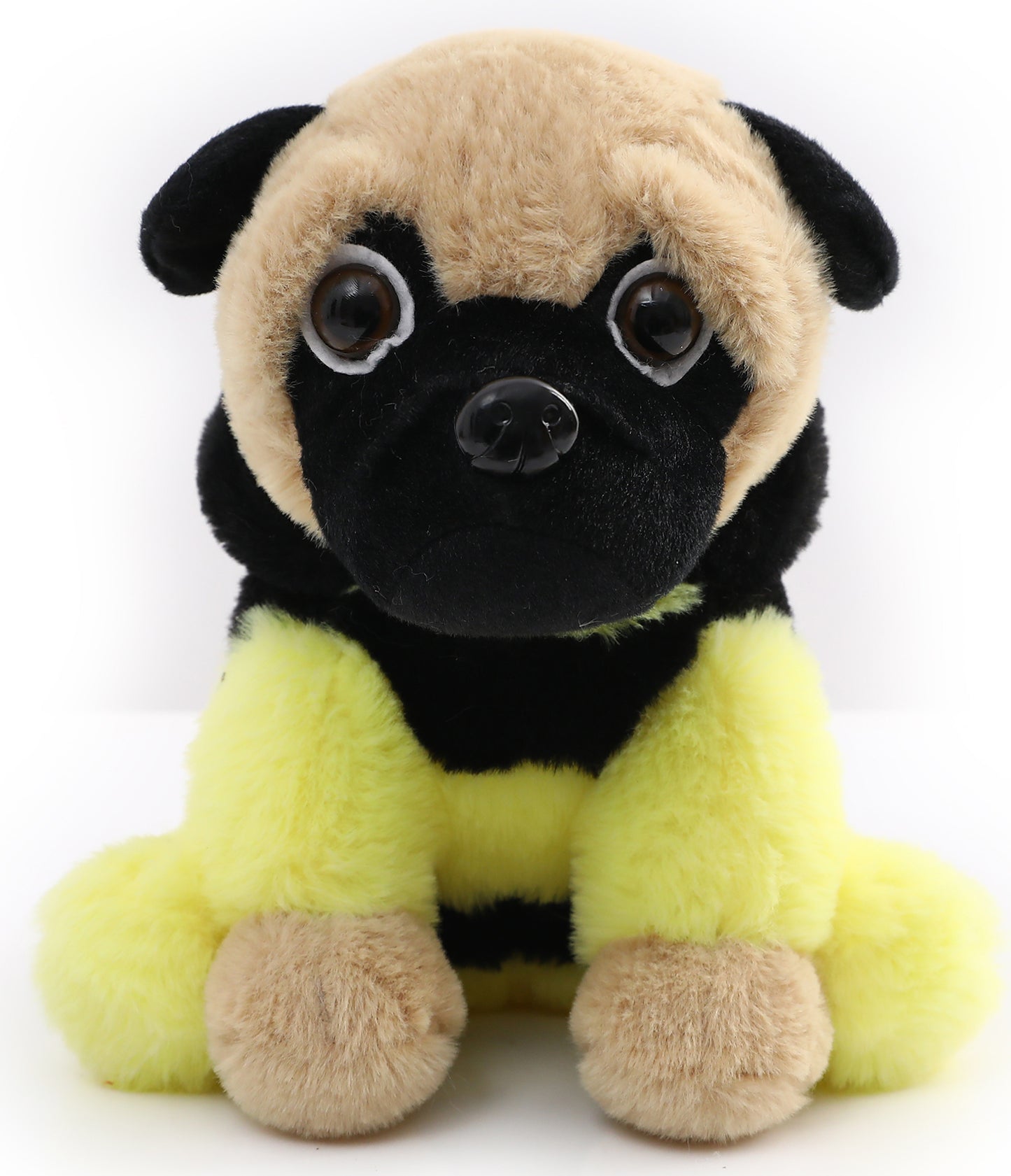 Pug Stuffed Animal, Pug Dog Wearing Cute Costume, Plushies Pug Dressed as Cute Funny Plush Toys for Kids Stuffed Animals Gift for Lover 10 Inch (Pug-BEE Plush YE)