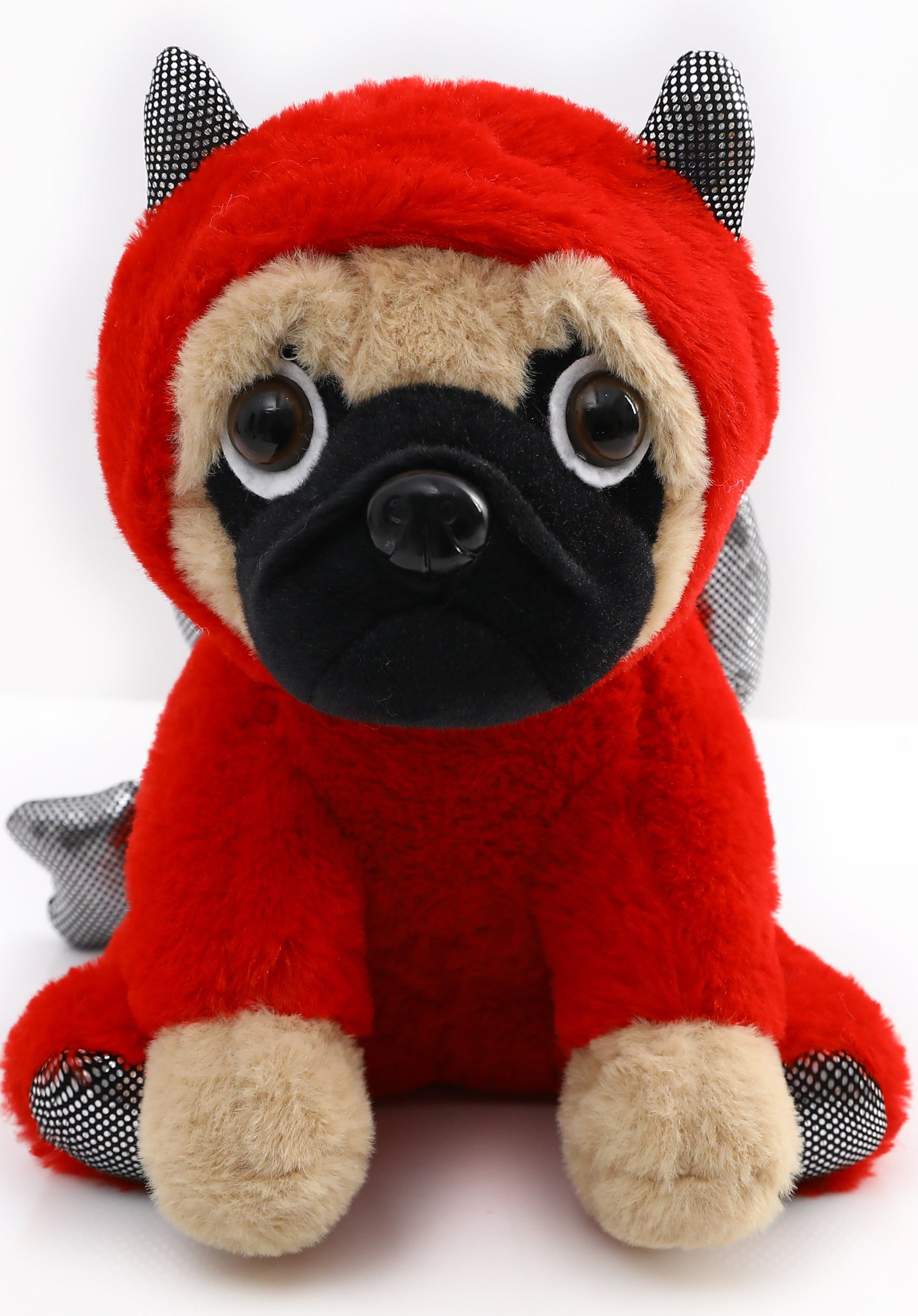 Pug Stuffed Animal, Pug Dog Wearing Cute Costume, Plushies Pug Dressed as Cute Funny Plush Toys for Kids Stuffed Animals Gift for Lover 10 Inch (Pug-Devil RE)