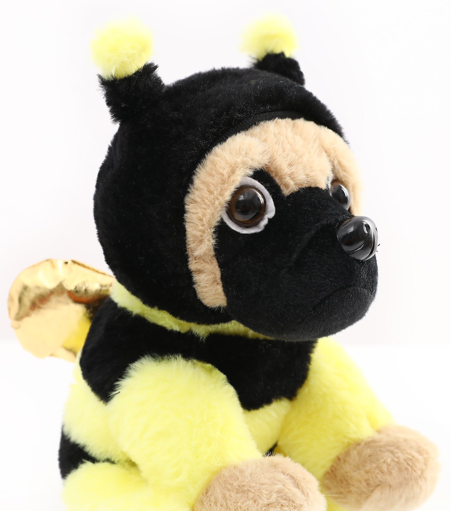Pug Stuffed Animal, Pug Dog Wearing Cute Costume, Plushies Pug Dressed as Cute Funny Plush Toys for Kids Stuffed Animals Gift for Lover 10 Inch (Pug-BEE Plush YE)