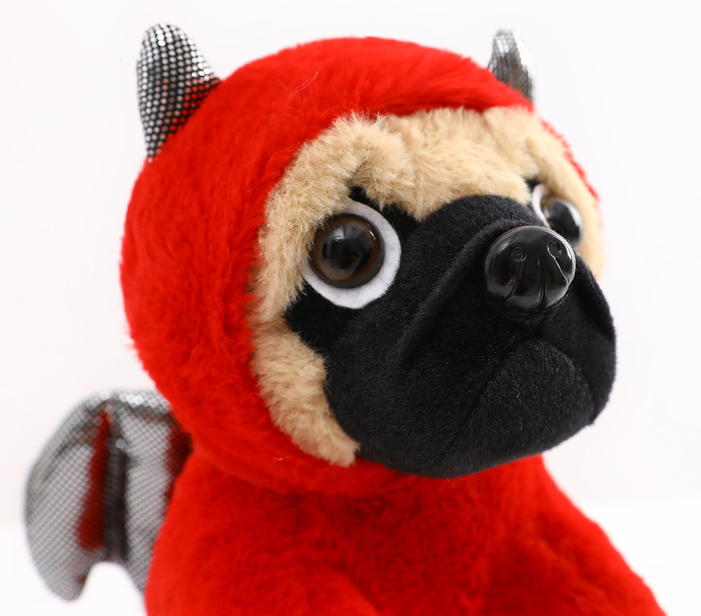 Pug Stuffed Animal, Pug Dog Wearing Cute Costume, Plushies Pug Dressed as Cute Funny Plush Toys for Kids Stuffed Animals Gift for Lover 10 Inch (Pug-Devil RE)