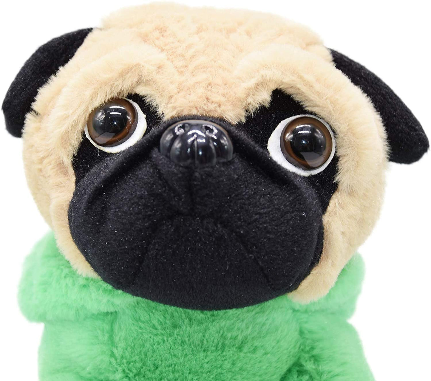 Pug-Dinosaur Stuffed Animal, Pug Dog Wearing Green Dinosaur Costume,Plushies Pug Dressed as Cute Dinosaur Funny Plush Toys for Kids Stuffed Animals Gift for Lover 10 Inch