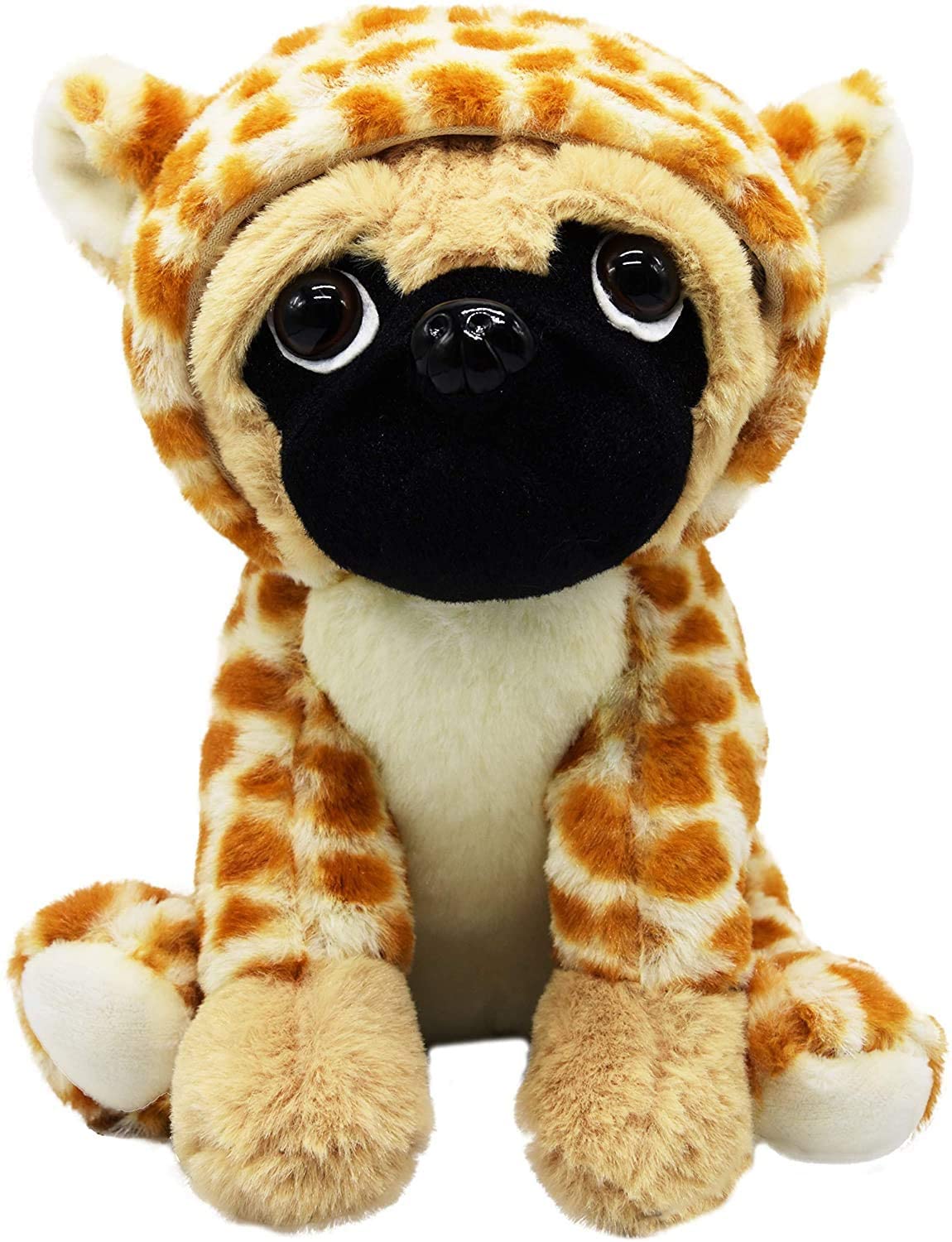 Cute Pug Dog Stuffed Animal Cosplay as Brown Panther Plush Toys Soft Pug Toy in Panther Costume, Great Plushies Toys Stuffed Animals for Kids ,10 Inch