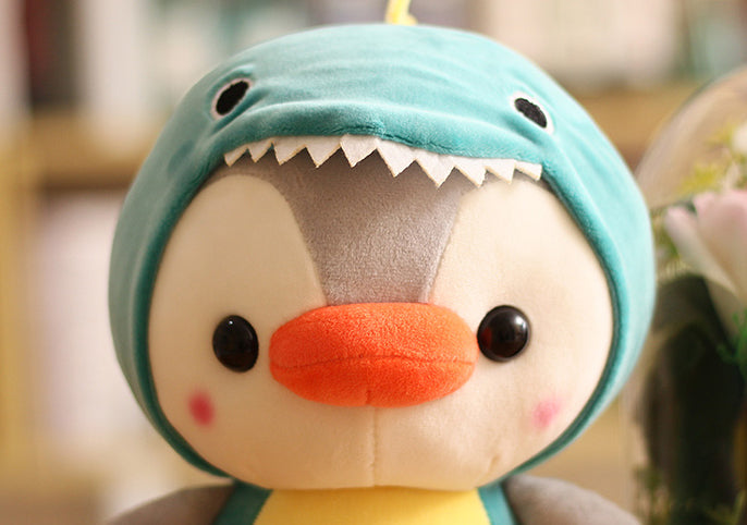 Adorable Penguin Stuffed Animal Dressed in Dinosaur Costume Penguin Plushies with Dinosaur Outfit Cute Plush Toys for Kids Stuffed Animals Gift for Lover 10 Inch