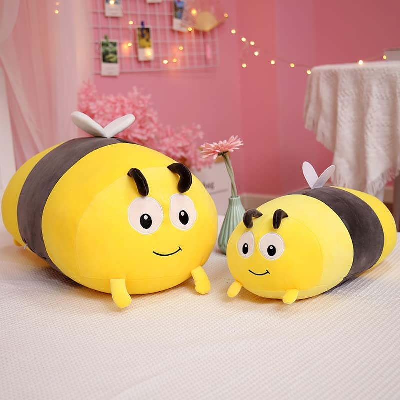 Cute 15.7 Inch Bumble Bee Stuffed Animals,Honey Bee Plush Toys Pillow, Anime Bee Plushie Hugging Pillow Bee Doll Gift for Kids and Lovers in Birthday, Christmas, Valentine's Day...