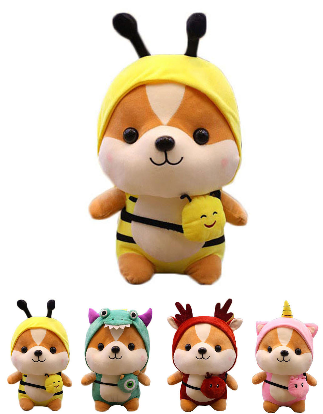 CASAGOOD Squirrel-Bee Stuffed Animal, Squirrel Wearing Bee Costume,Plushies Chipmuck Dressed as Cute Honeybee Funny Plush Toys Chipmuck for Kids Stuffed Animals Gift for Lover 10 Inch