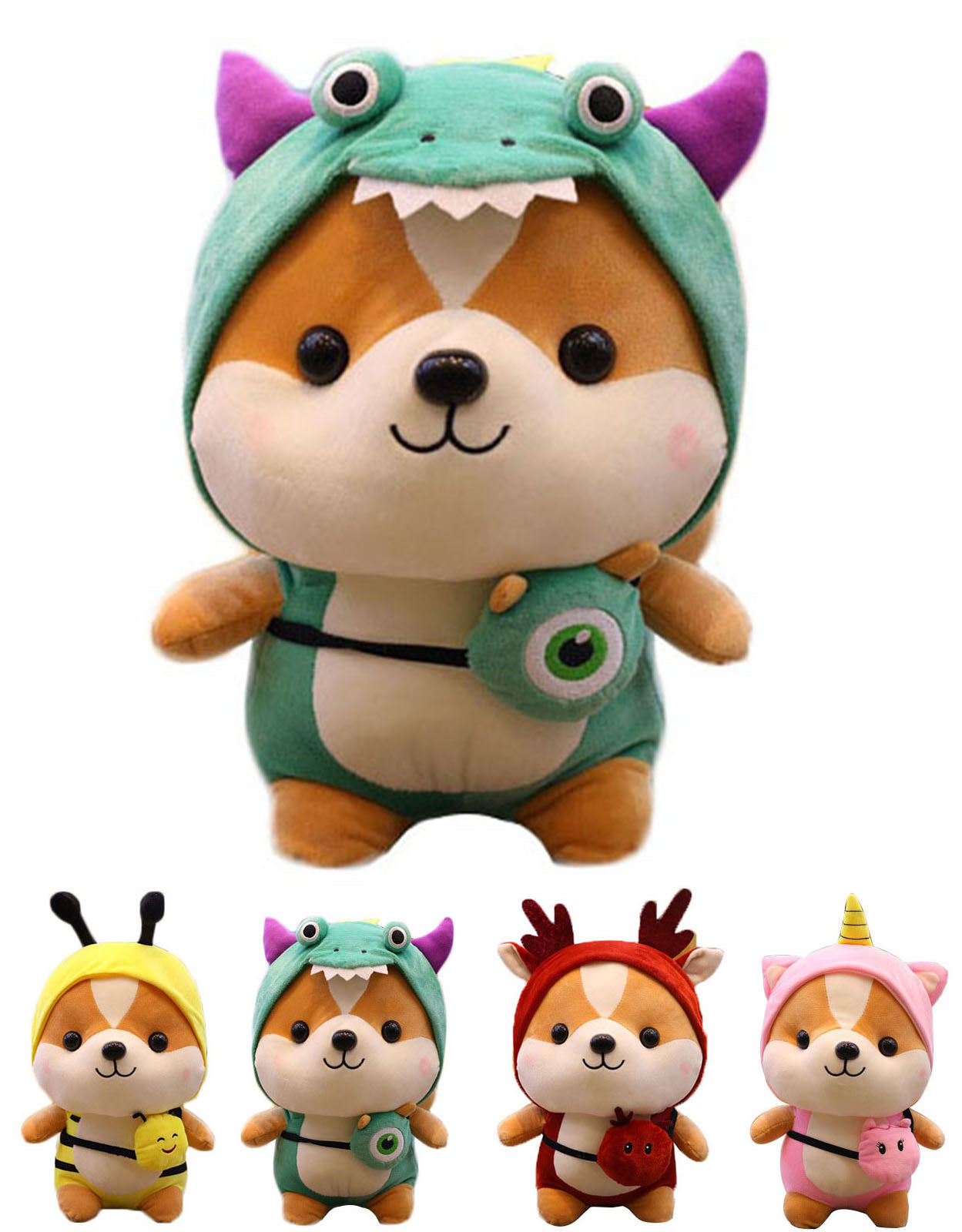 CASAGOOD Adorable Squirrel Stuffed Animal Dressed in Dinosaur Costume Plushies Chipmuck with Dinosaur Outfit Cute Plush Toys for Kids Stuffed Animals Gift for Lover 10 Inch