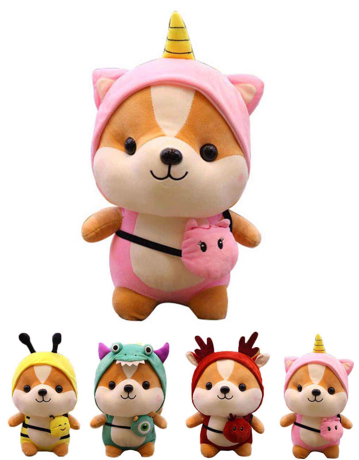 CASAGOOD Cute Squirrel Stuffed Animal Cosplay as Pink Unicorn Plush Toys Chipmuck Soft Squirrel Toy in Unicorn Costume, Great Chipmuck Plushies Toys Stuffed Animals for Kids ,10 Inch