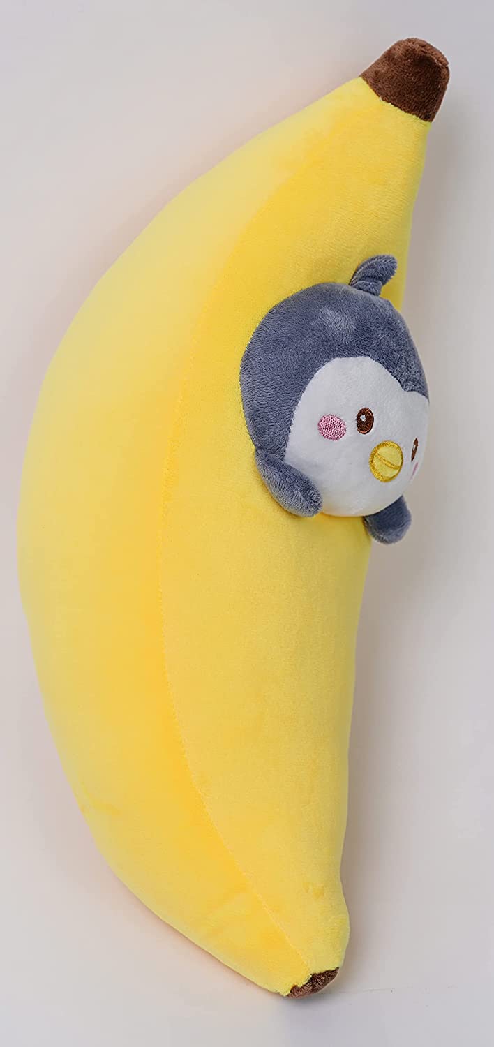 21 Inch Soft Banana Peiguin Plush Hugging Pillow Cute Stuffed Animal Plushies Toy Kids Stuffed Animals Plush Toys for Birthday, Valentine, Christmas or Daily