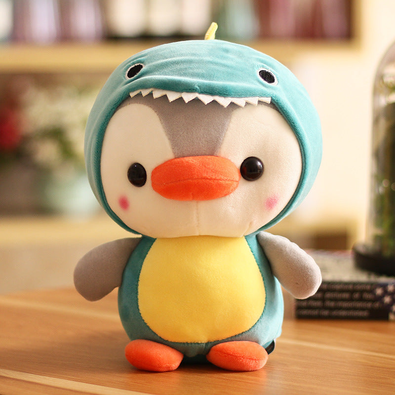Adorable Penguin Stuffed Animal Dressed in Dinosaur Costume Penguin Plushies with Dinosaur Outfit Cute Plush Toys for Kids Stuffed Animals Gift for Lover 10 Inch