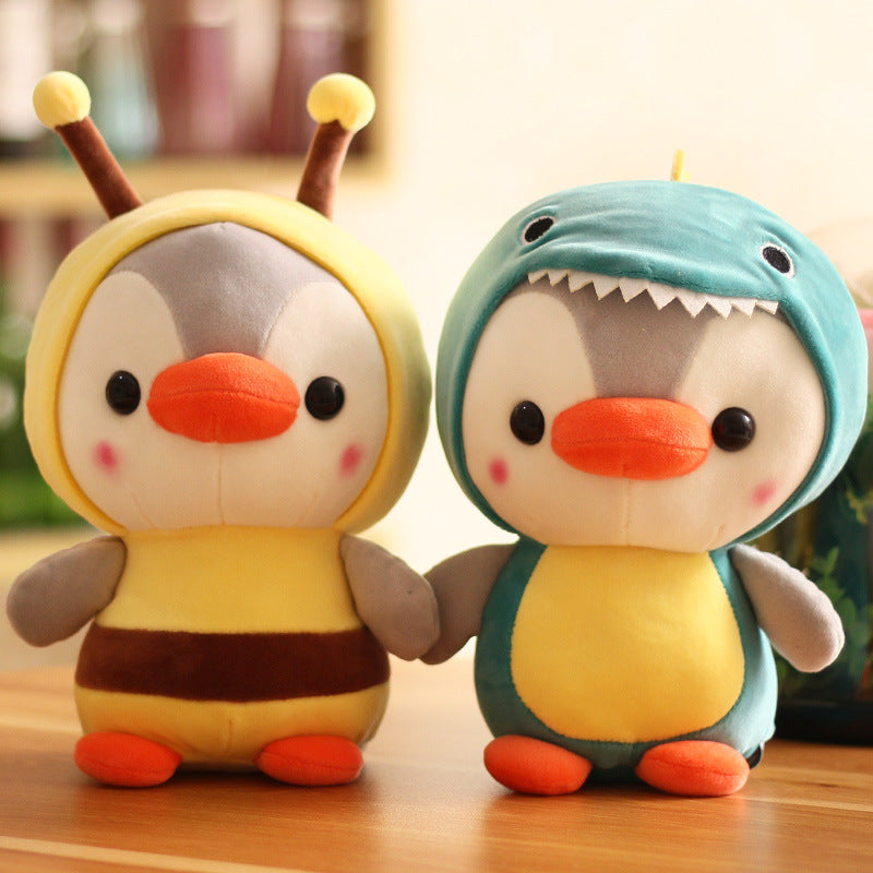 Adorable Penguin Stuffed Animal Dressed in Dinosaur Costume Penguin Plushies with Dinosaur Outfit Cute Plush Toys for Kids Stuffed Animals Gift for Lover 10 Inch