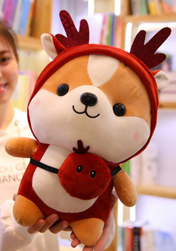 CASAGOOD Squirrel Stuffed Animal in Christmas Deer Costume, Adorable Plushies Chipmuck Wearing Red Deer Outfit, Plush Toys Chipmuck as Great Gift for Kids. Stuffed Animals for Daily 10 Inch
