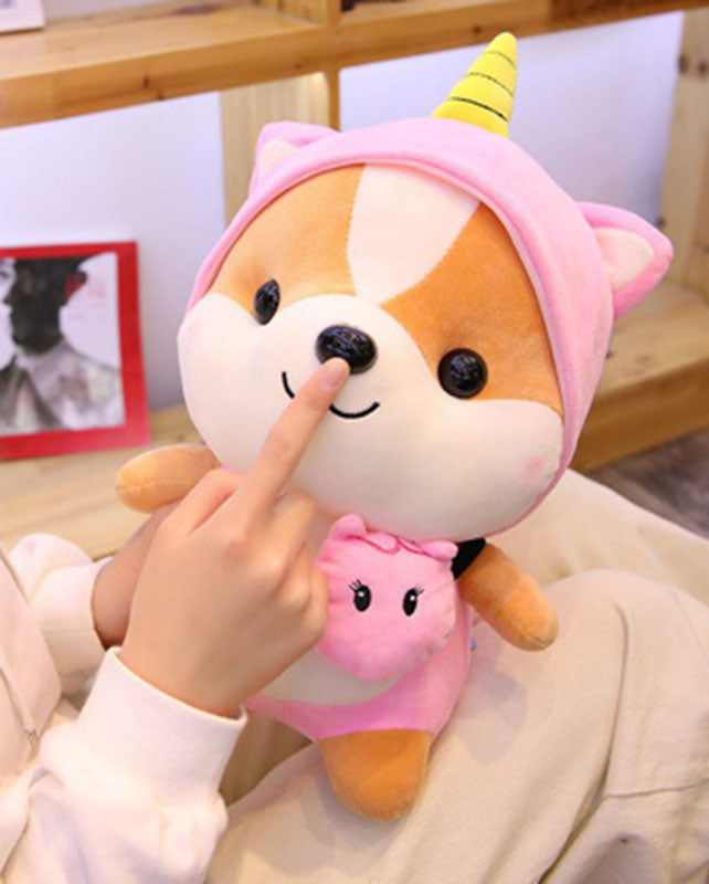 CASAGOOD Cute Squirrel Stuffed Animal Cosplay as Pink Unicorn Plush Toys Chipmuck Soft Squirrel Toy in Unicorn Costume, Great Chipmuck Plushies Toys Stuffed Animals for Kids ,10 Inch