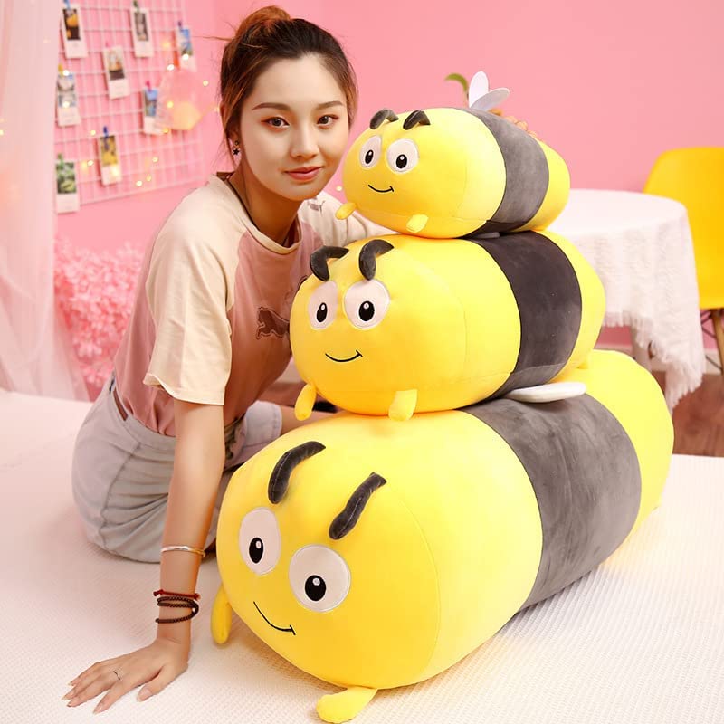 Cute 15.7 Inch Bumble Bee Stuffed Animals,Honey Bee Plush Toys Pillow, Anime Bee Plushie Hugging Pillow Bee Doll Gift for Kids and Lovers in Birthday, Christmas, Valentine's Day...