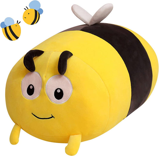 Cute 15.7 Inch Bumble Bee Stuffed Animals,Honey Bee Plush Toys Pillow, Anime Bee Plushie Hugging Pillow Bee Doll Gift for Kids and Lovers in Birthday, Christmas, Valentine's Day...