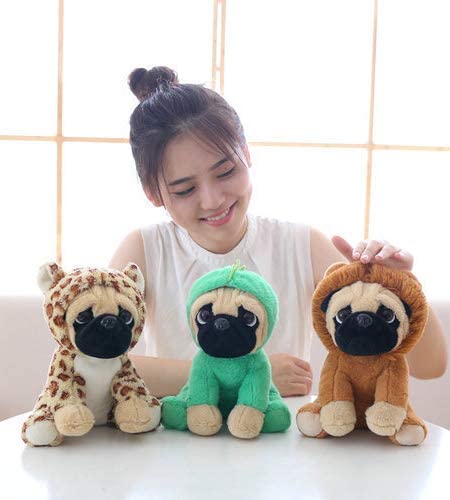 Cute Pug Dog Stuffed Animal Cosplay as Brown Lion Plush Toys Soft Pug Toy in Lion Costume, Great Plushies Toys Stuffed Animals for Kids ,10 Inch
