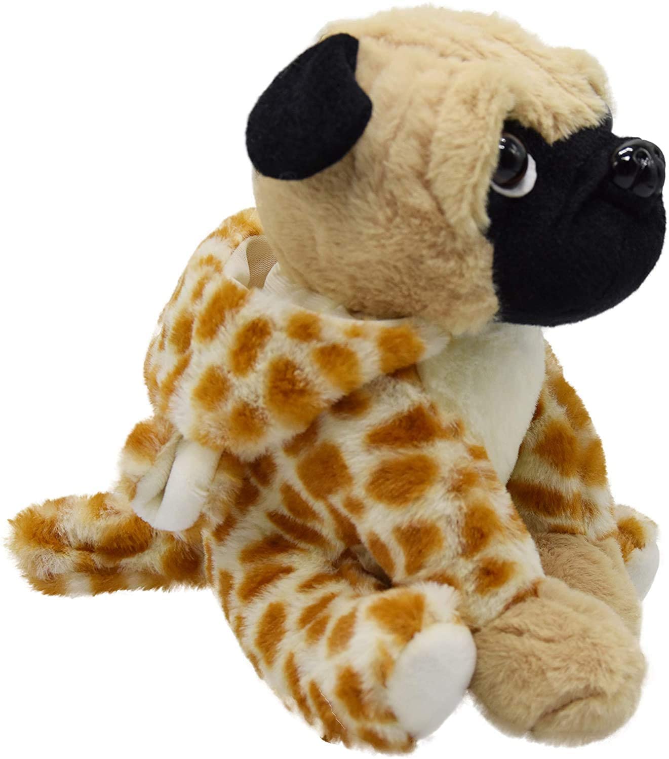 Cute Pug Dog Stuffed Animal Cosplay as Brown Panther Plush Toys Soft Pug Toy in Panther Costume, Great Plushies Toys Stuffed Animals for Kids ,10 Inch