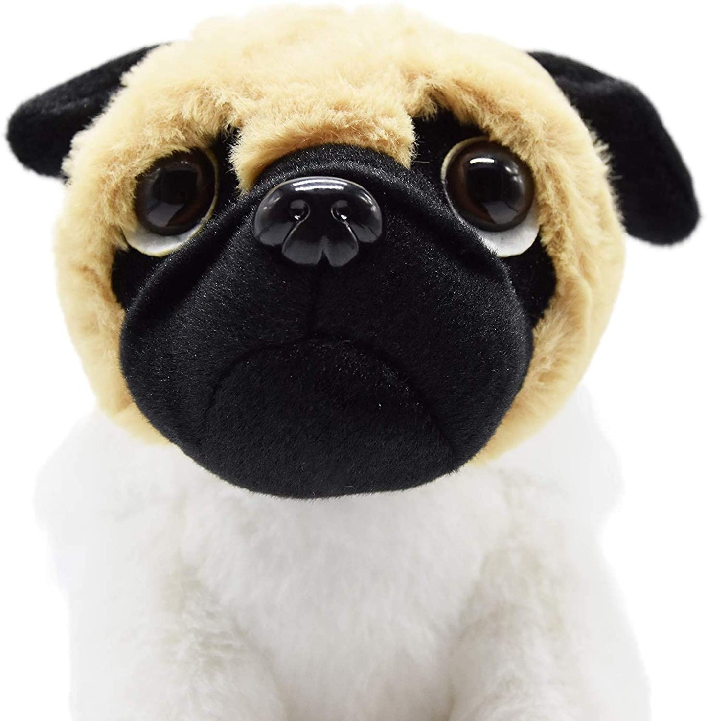 Pug Dog Stuffed Animal in White Coney Costume, Adorable Plushies Pug Wearing Rabbit Outfit, Plush Toys as Great Gift for Kids. Stuffed Animals for Daily 10 Inch