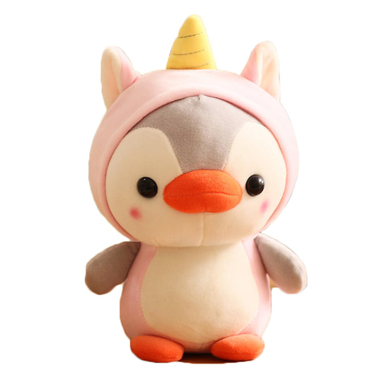 Cute Penguin Stuffed Animal Cosplay as Pink Unicorn Plush Toys Soft Penguin Toy in Unicorn Costume, Great Plushies Toys Stuffed Animals for Kids ,10 Inch
