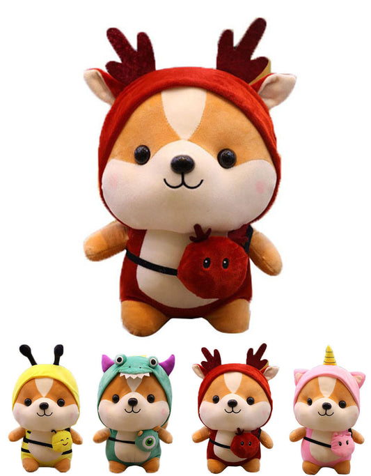 CASAGOOD Squirrel Stuffed Animal in Christmas Deer Costume, Adorable Plushies Chipmuck Wearing Red Deer Outfit, Plush Toys Chipmuck as Great Gift for Kids. Stuffed Animals for Daily 10 Inch